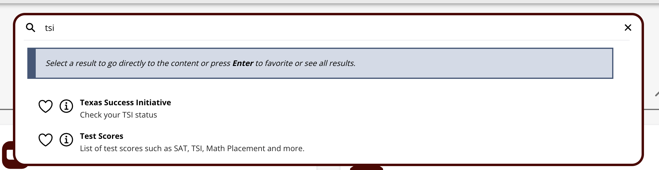TSI Search bar